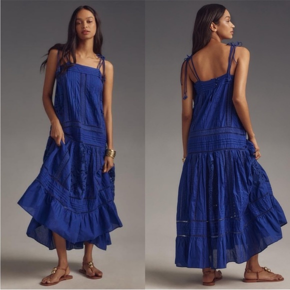 FARM Rio Sleeveless Square-Neck Lace Maxi Dress Sz L NWT - Picture 1 of 16
